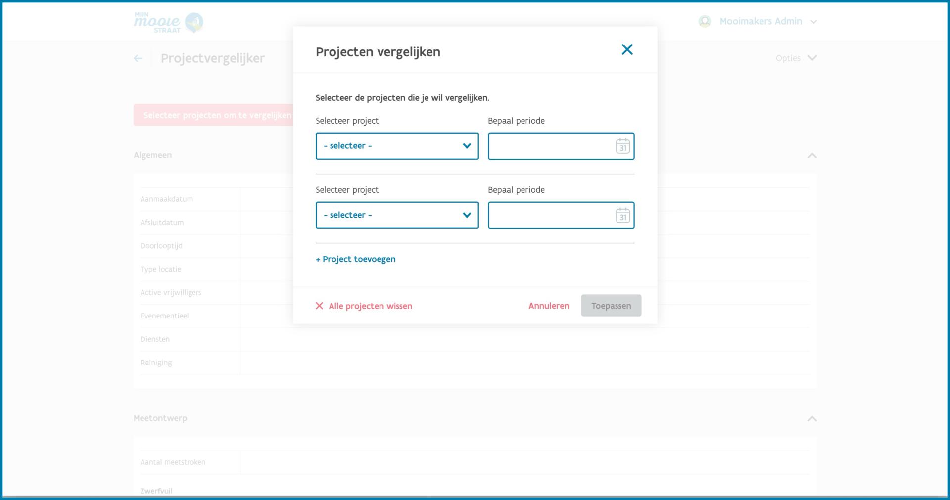 Monitoring - projectvergelijker