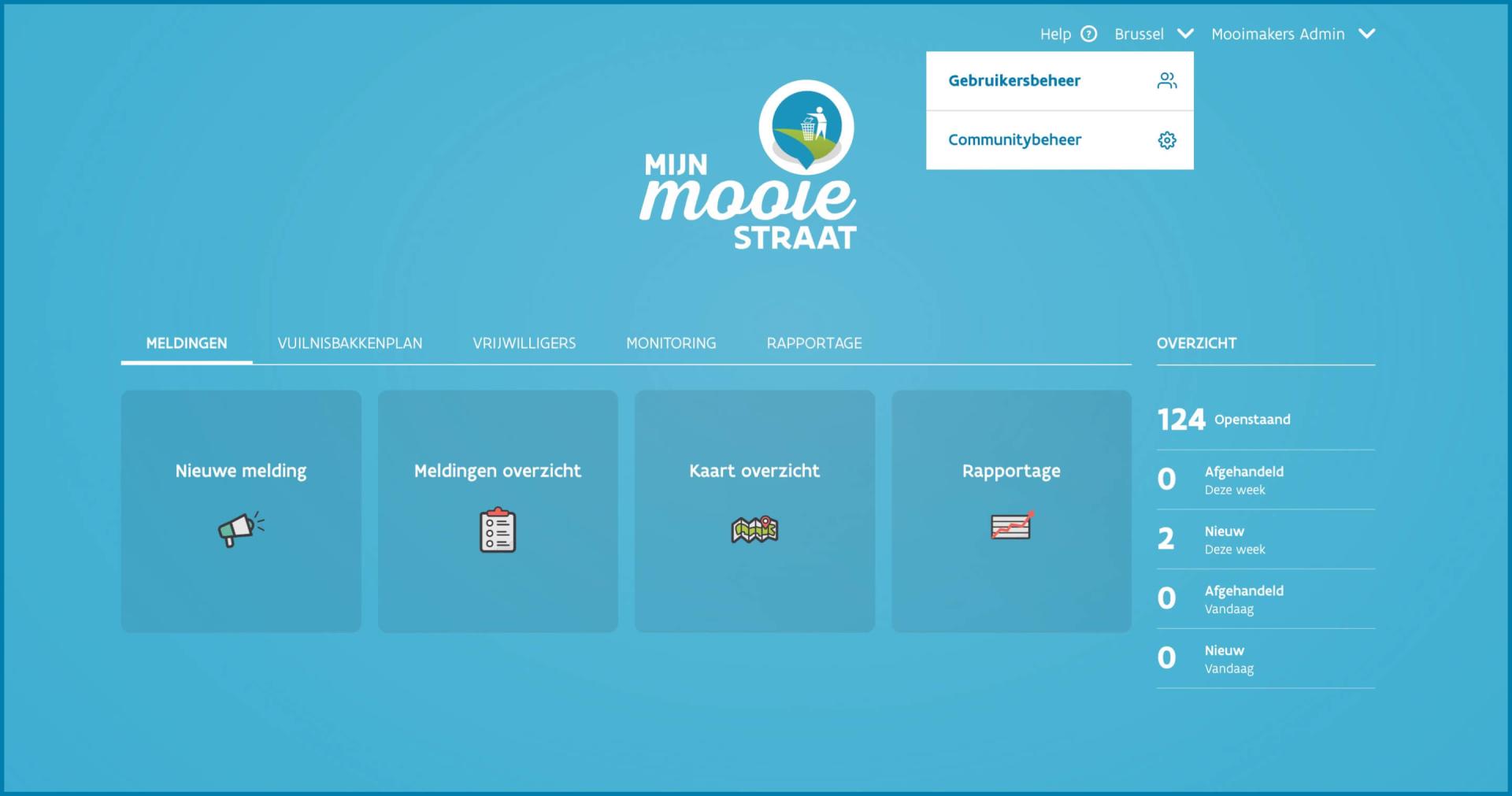 Mijn Mooie Straat - Gebruikersbeheer menu